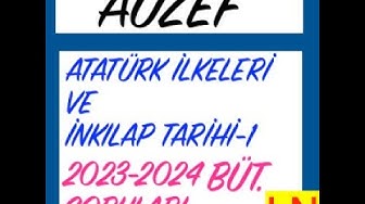 'Video thumbnail for Atatürk İlkeleri ve İnkılap Tarihi-1 2023-2024 Bütünleme Soruları'