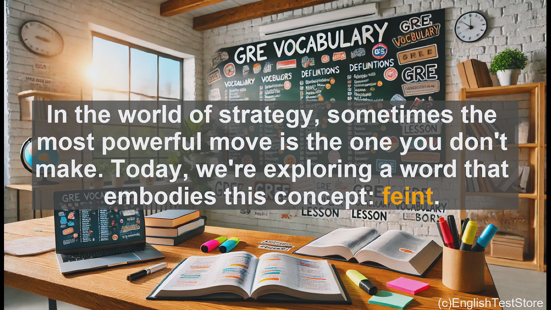 'Video thumbnail for GRE Vocabulary Lesson: The Power of Feint - Deception in Strategy'