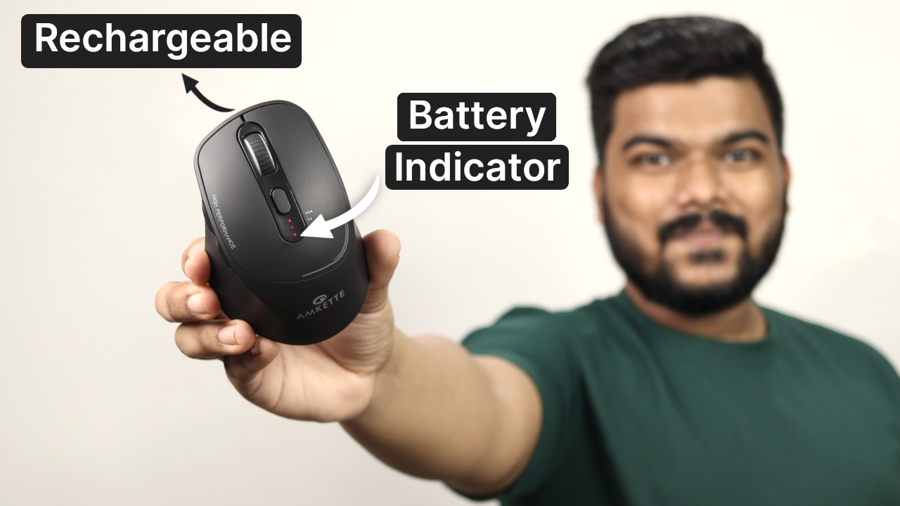 'Video thumbnail for Rechargeable Wireless Mouse With Battery Indicator | Amkette Hush Pro Epic Review'