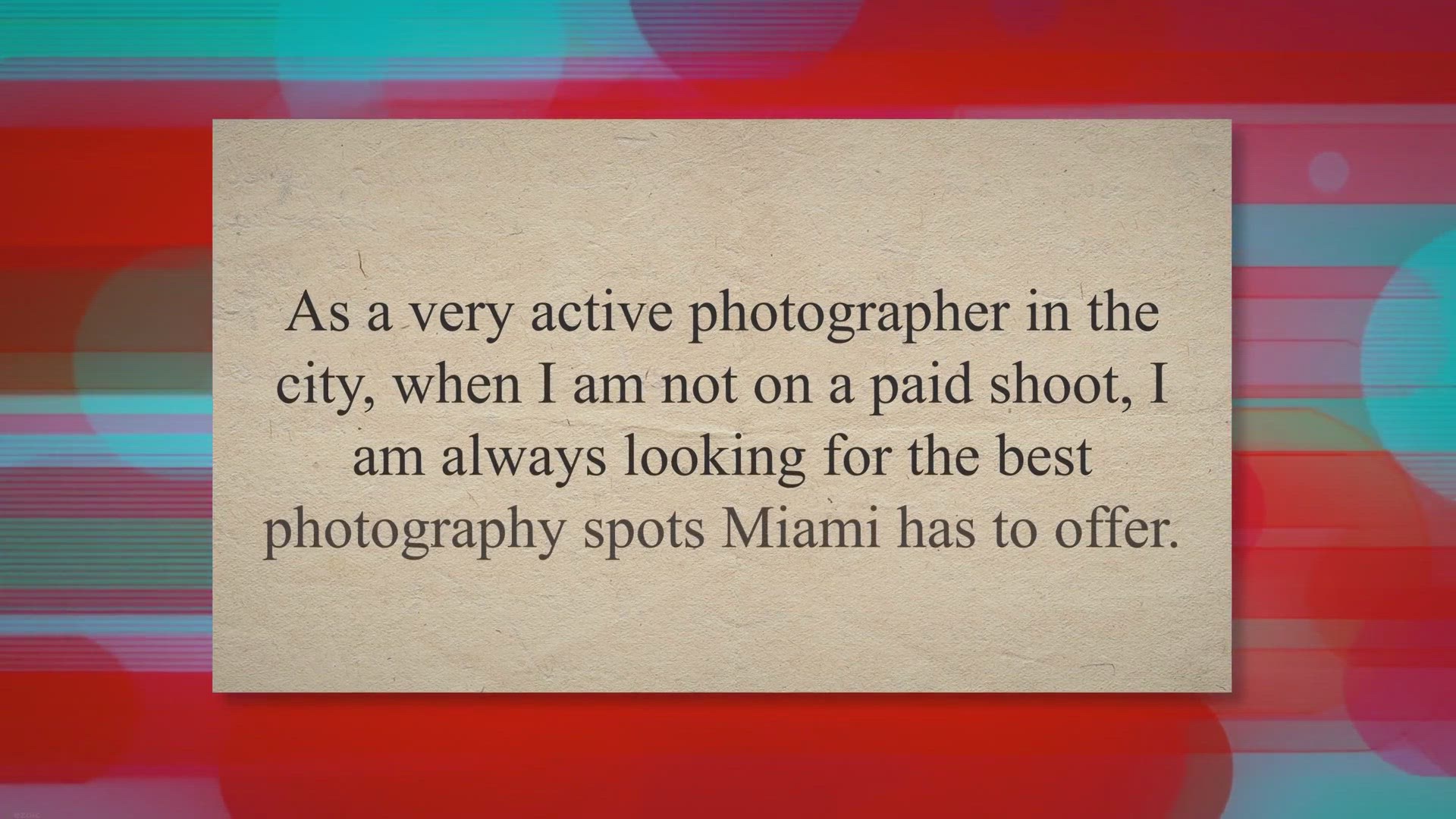 Video thumbnail for Best Photography Spots in Miami Florida