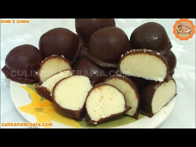 'Video thumbnail for Trufa de Coco🥥 com Cobertura de Chocolate🍫Bombom de Beijinho de Coco e Chocolate'