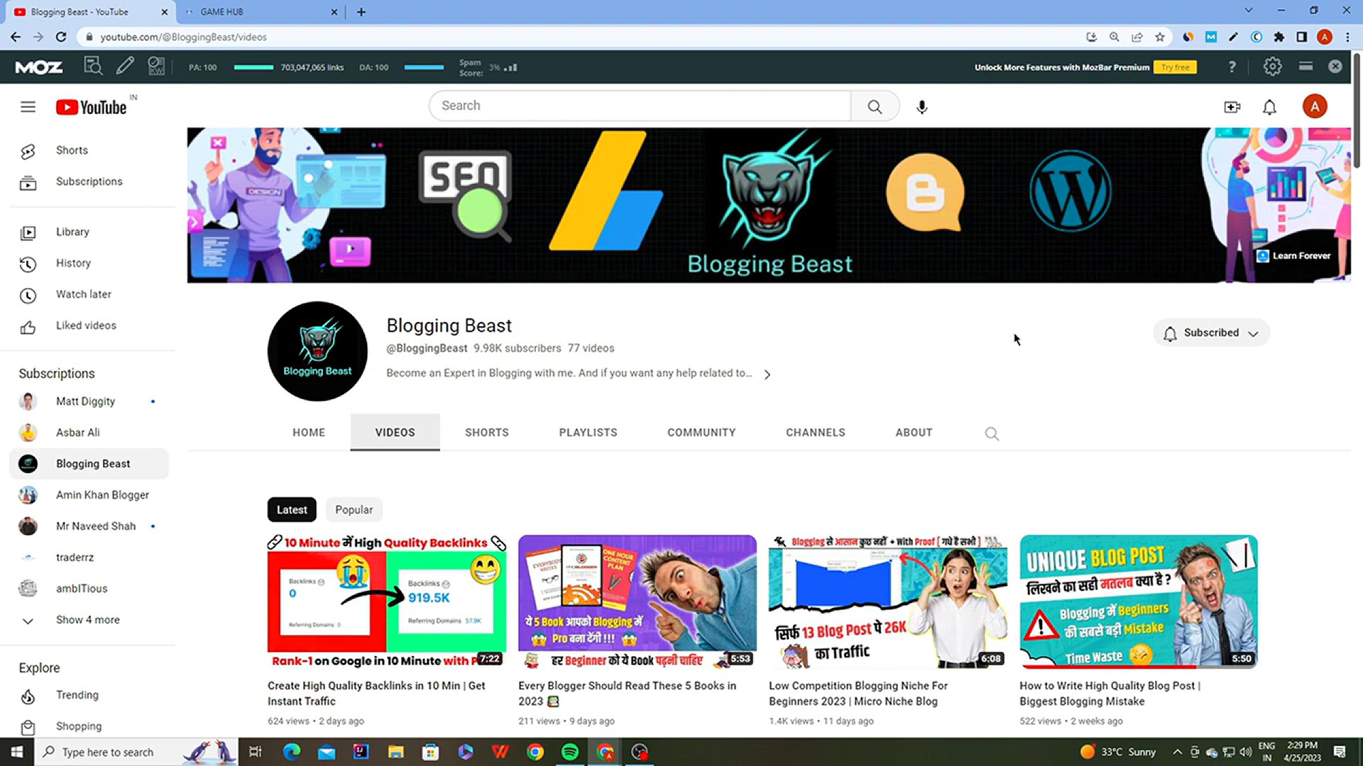 'Video thumbnail for Very Low Competition Blogging Niche 2023 _ Rank No.1 Website on Google'