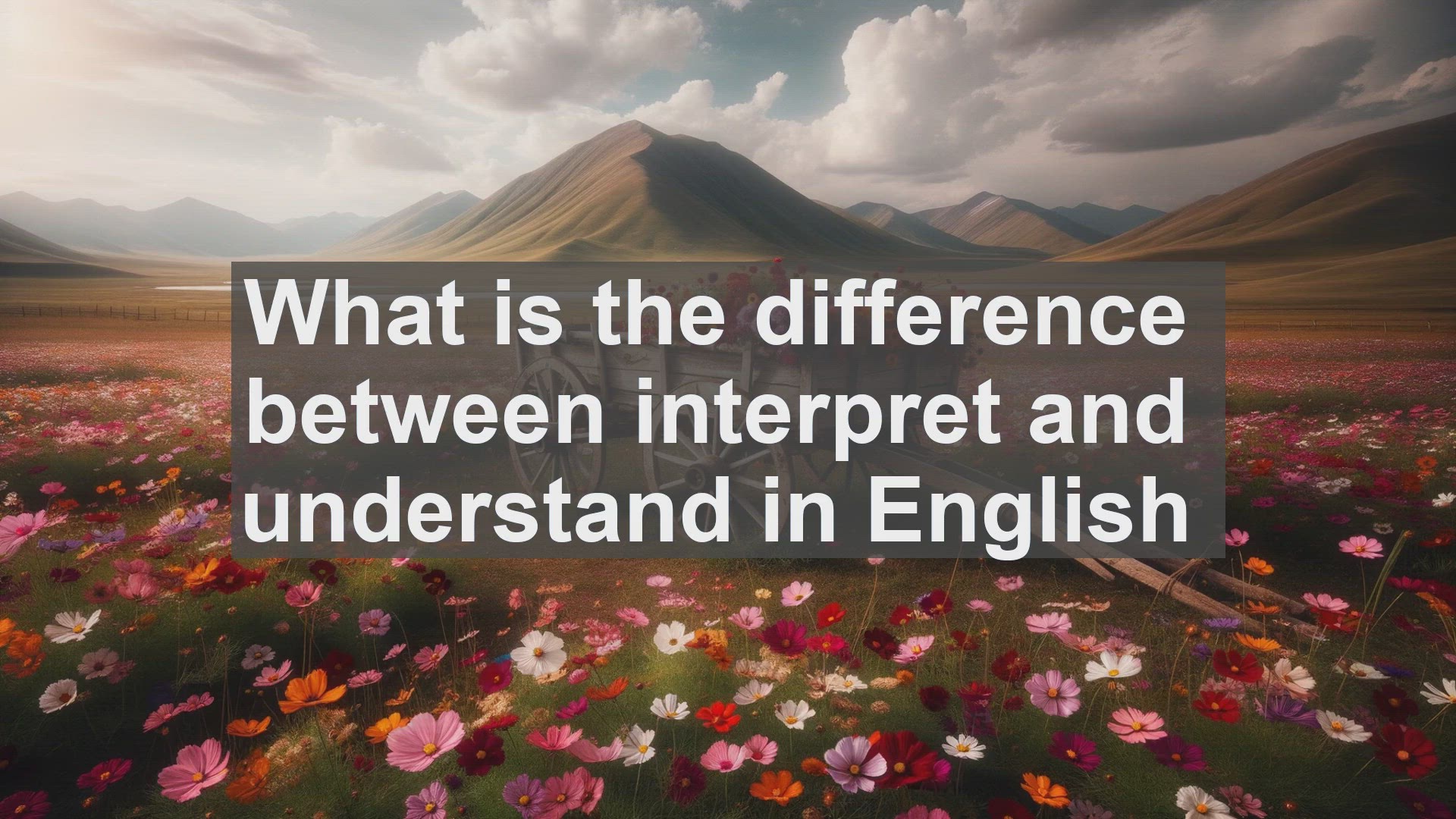 'Video thumbnail for What is the difference between interpret and understand in English?'