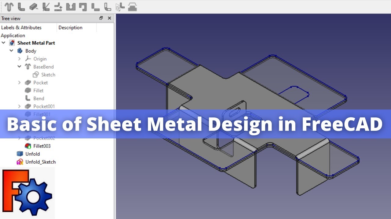 'Video thumbnail for Basic of Sheet Metal Design in FreeCAD | FreeCAD | FreeCAD Sheet Metal | Mechnexus |'