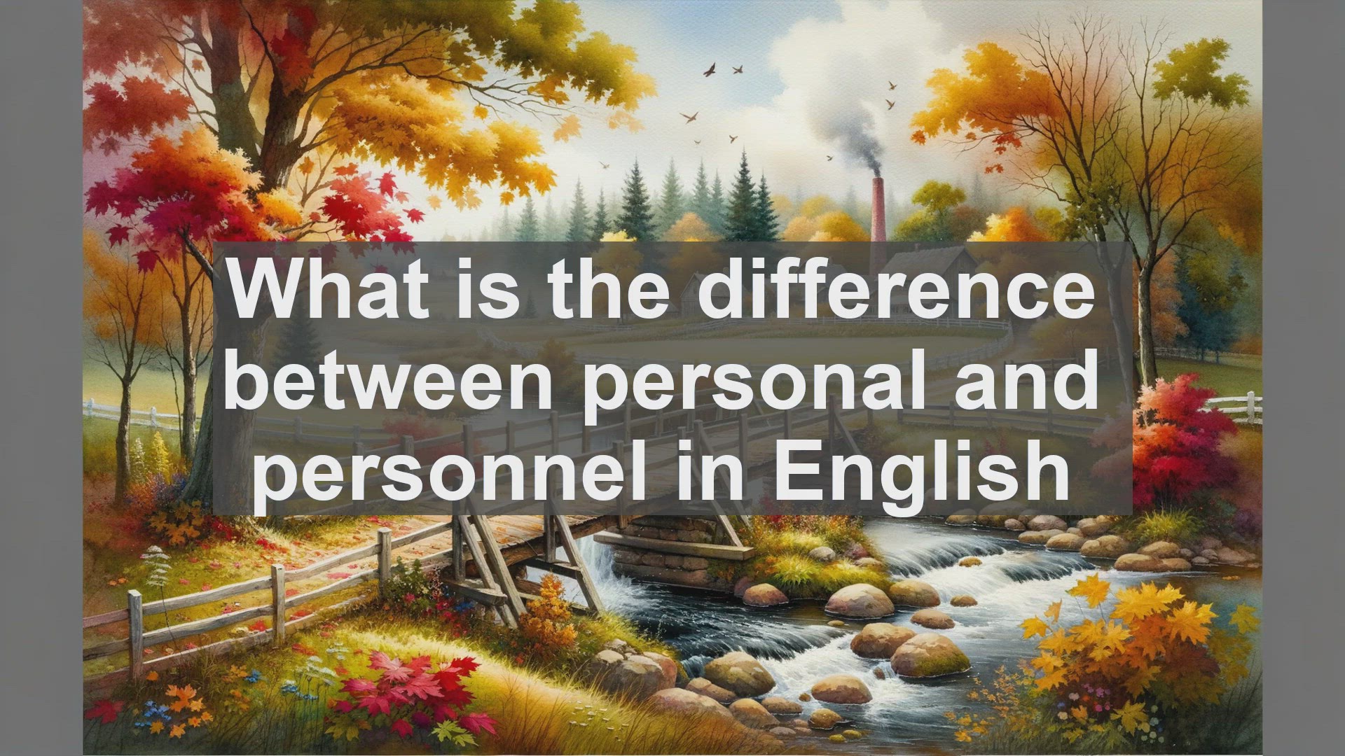 'Video thumbnail for What is the difference between personal and personnel in English?'
