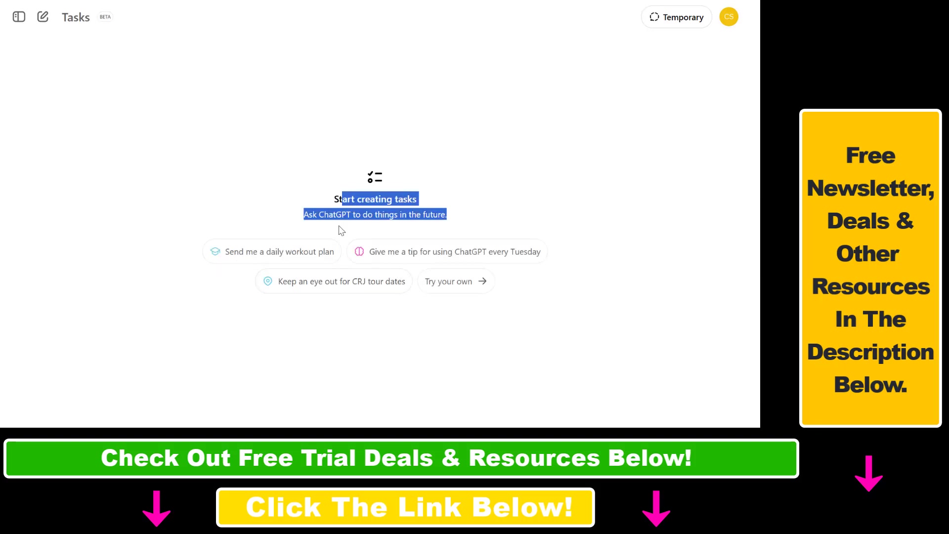'Video thumbnail for How To Create Tasks On ChatGPT? [in 2025]'