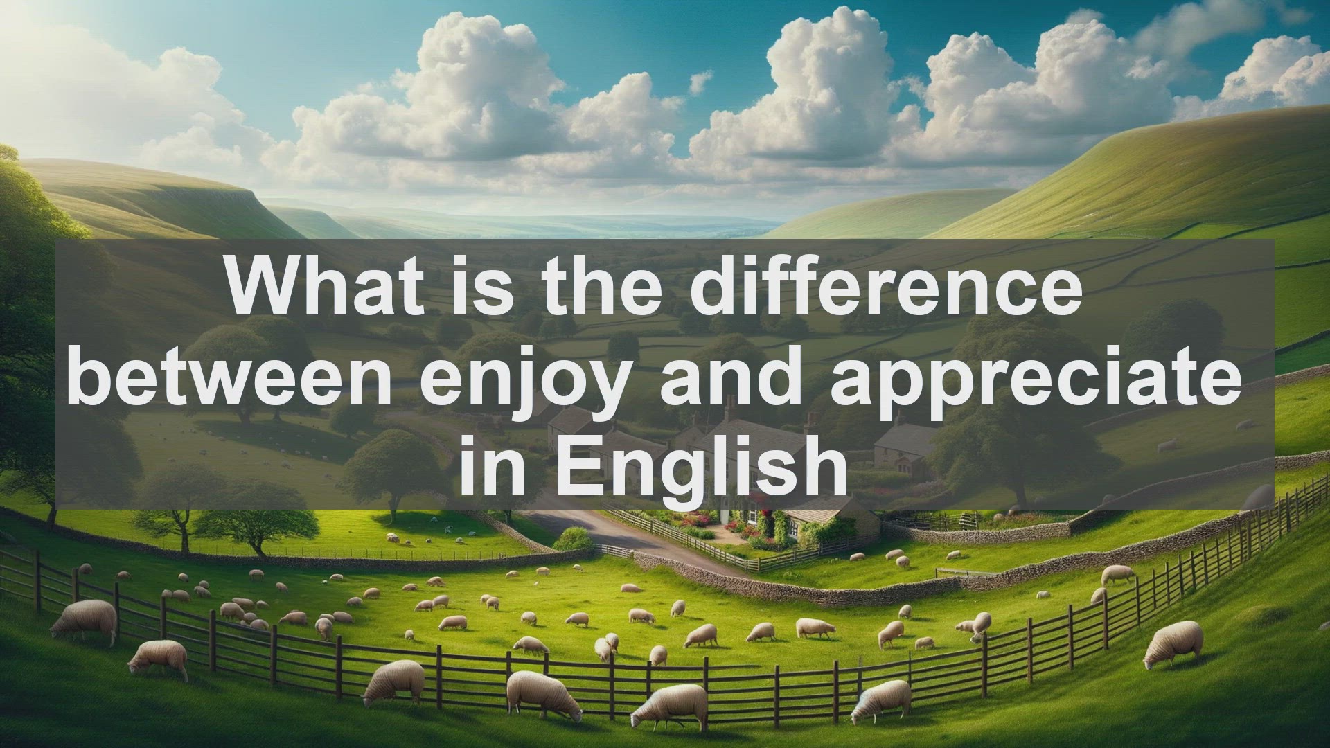 'Video thumbnail for What is the difference between enjoy and appreciate in English?'