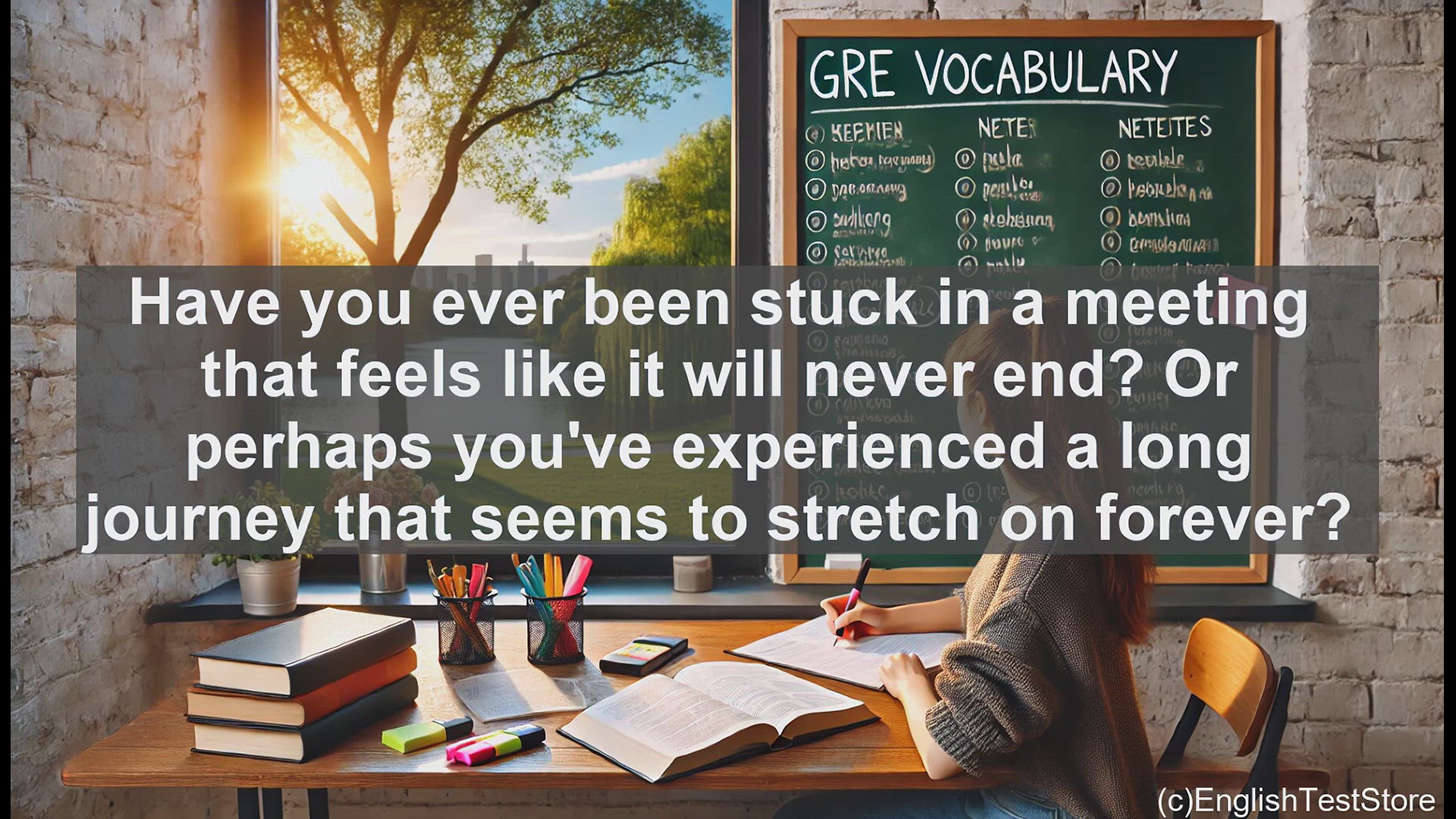 'Video thumbnail for GRE Vocabulary Lesson: Exploring the Endless - Understanding the GRE Word 'Interminable''