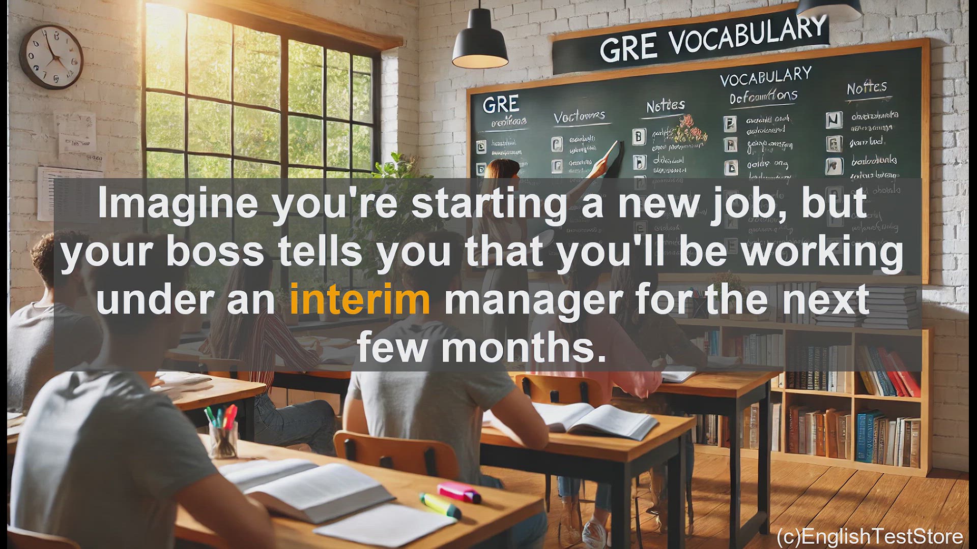 'Video thumbnail for GRE Vocabulary Lesson: Understanding the Meaning and Use of 'Interim''