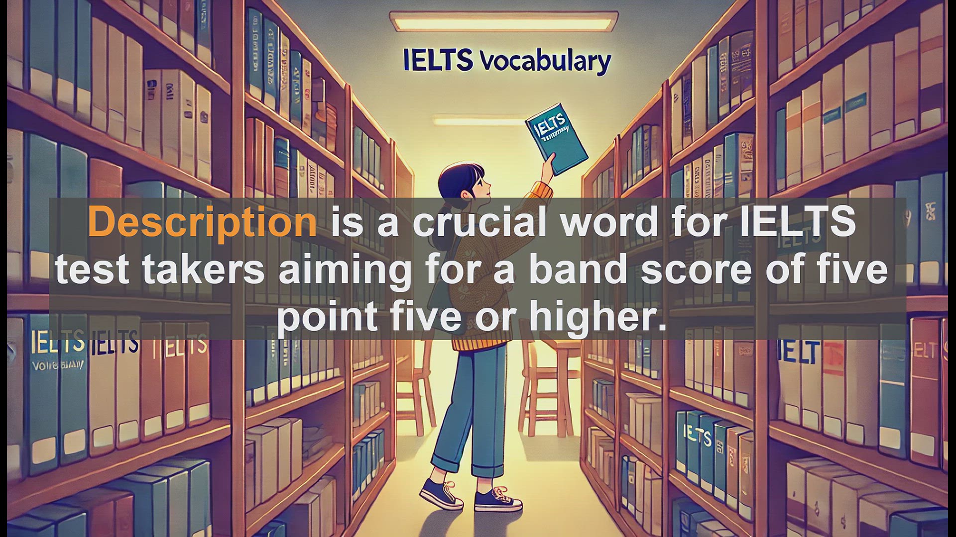 'Video thumbnail for 2500 Must Know IELTS 5.5 Vocabulary - Understanding 'Description' for IELTS Success'