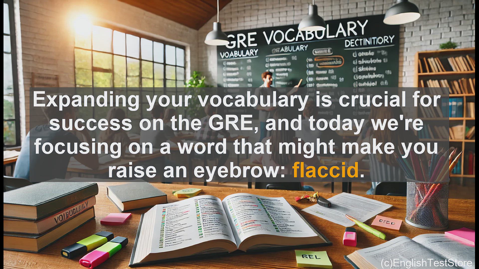 'Video thumbnail for GRE Vocabulary Lesson: Mastering the Vocabulary Word 'Flaccid' for GRE Success'