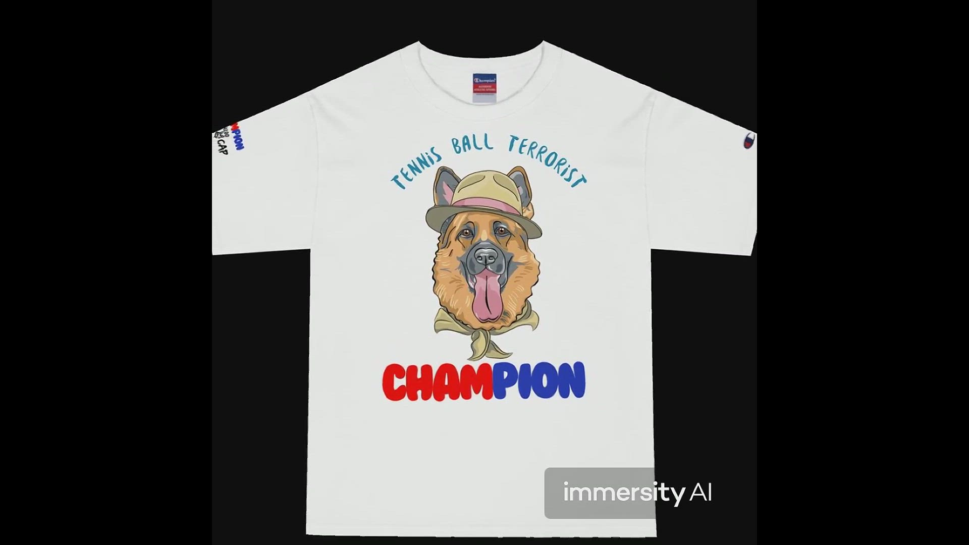 Video thumbnail for Men’s Champion T-Shirt BaLoo-Star-Cap Tennis Ball Terrorist white-front