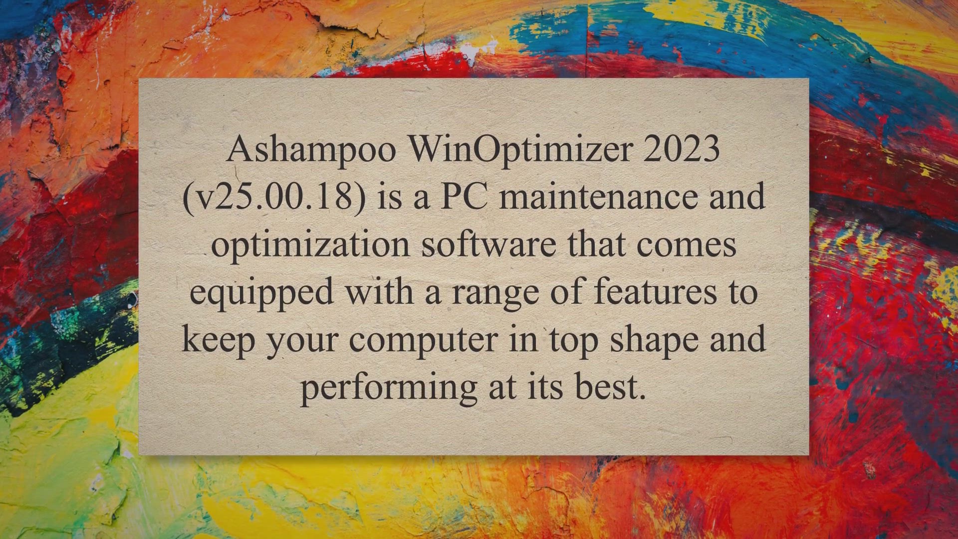 'Video thumbnail for Get Ashampoo WinOptimizer 2023 Full Version for Free: Optimize Your PC's Performance Today'