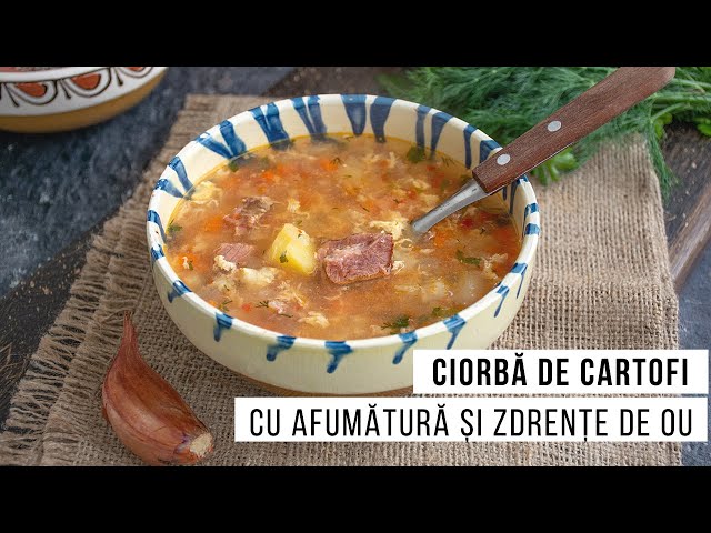 'Video thumbnail for Ciorbă de cartofi cu afumătură și zdrențe de ou | Bucate Aromate'