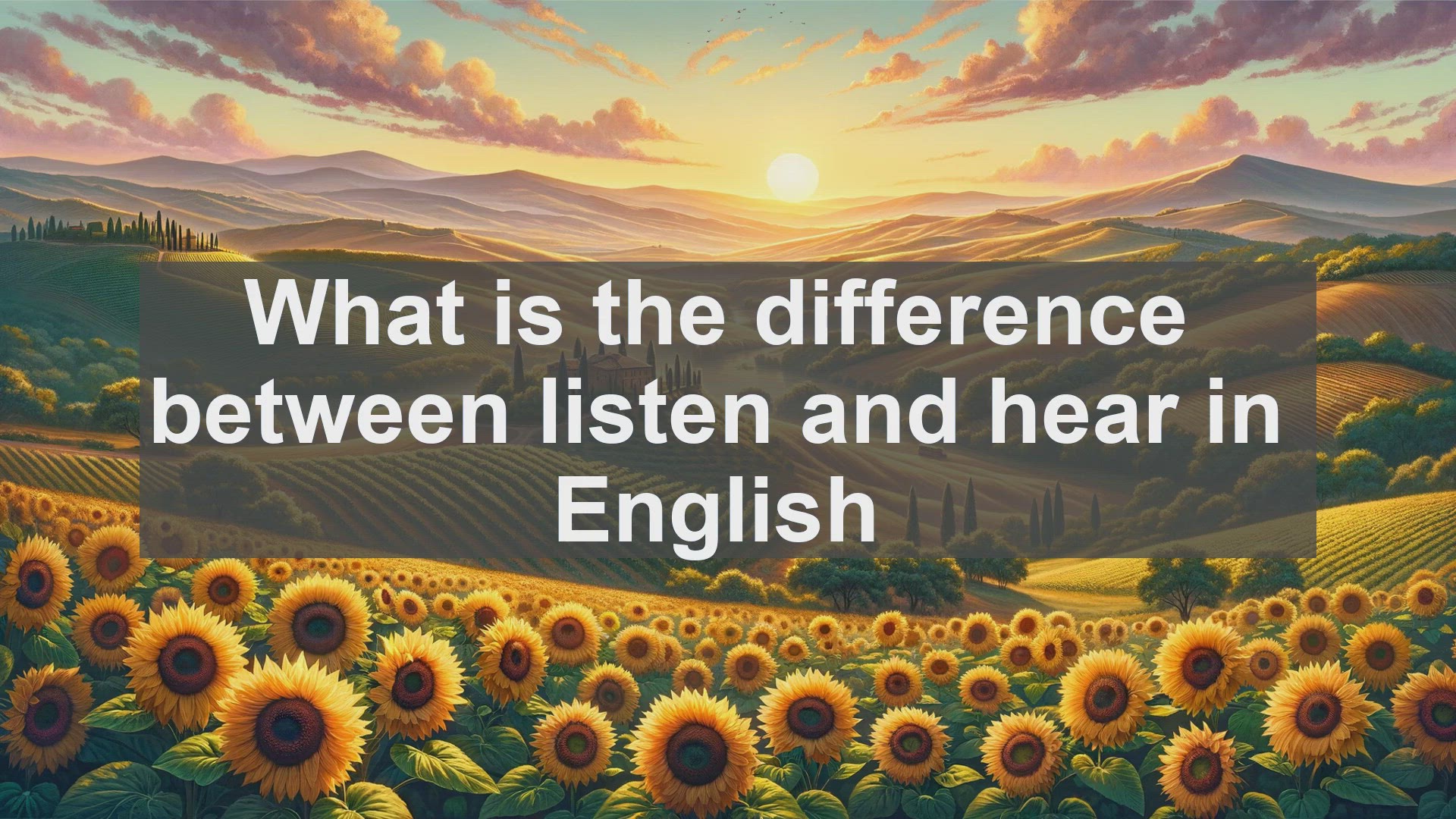 'Video thumbnail for What is the difference between listen and hear in English?'