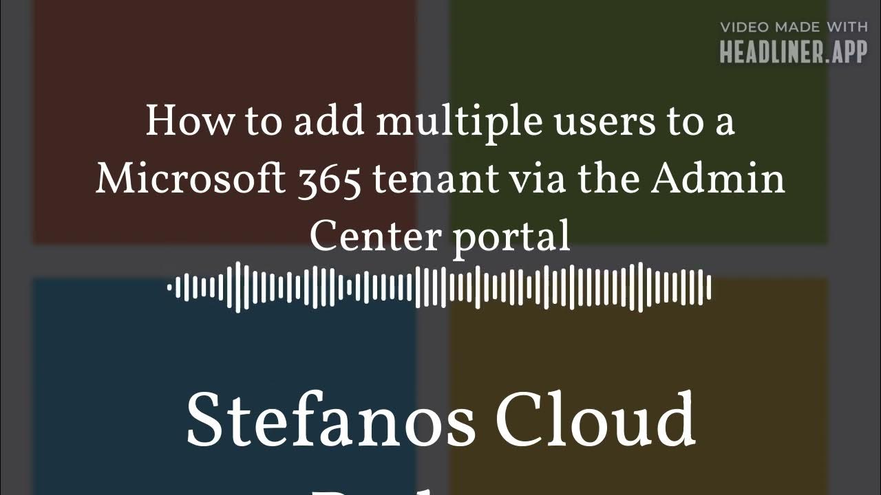 'Video thumbnail for Stefanos Cloud Podcast - How to add multiple users to a Microsoft 365 tenant via the Admin...'