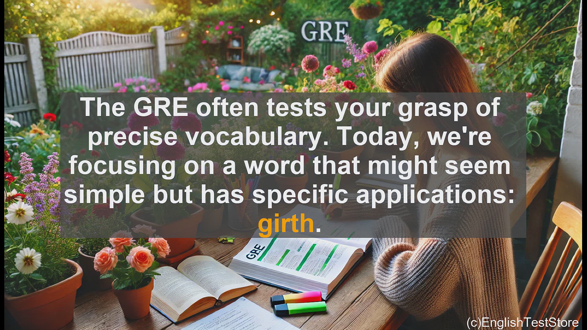 'Video thumbnail for GRE Vocabulary Lesson: Mastering the Precise Meaning of 'Girth' for the GRE'