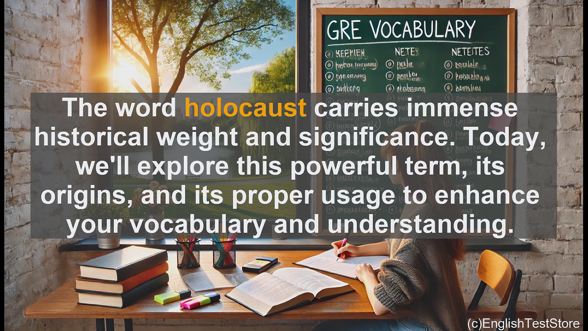 'Video thumbnail for GRE Vocabulary Lesson: Exploring the Meaning and History of the Word 'Holocaust''