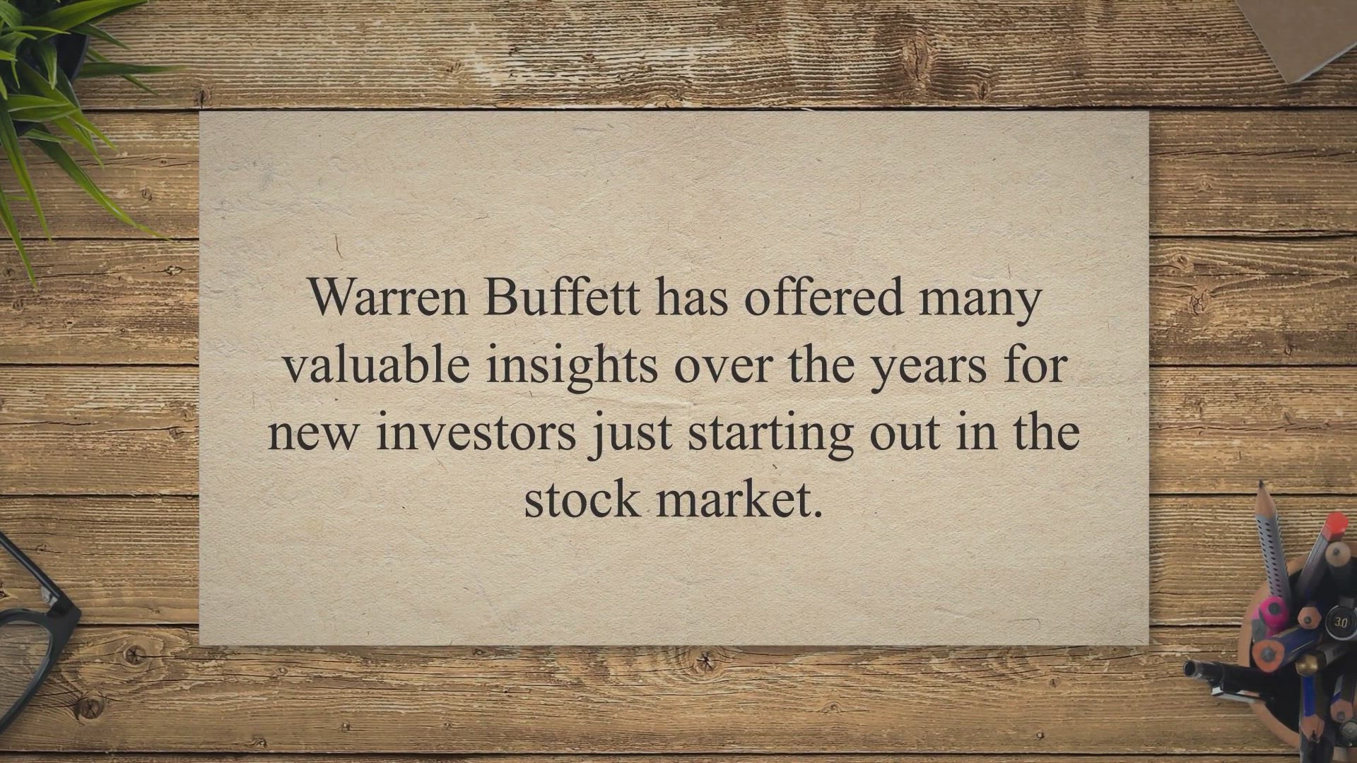 'Video thumbnail for Warren Buffett's Advice for New Investors:'