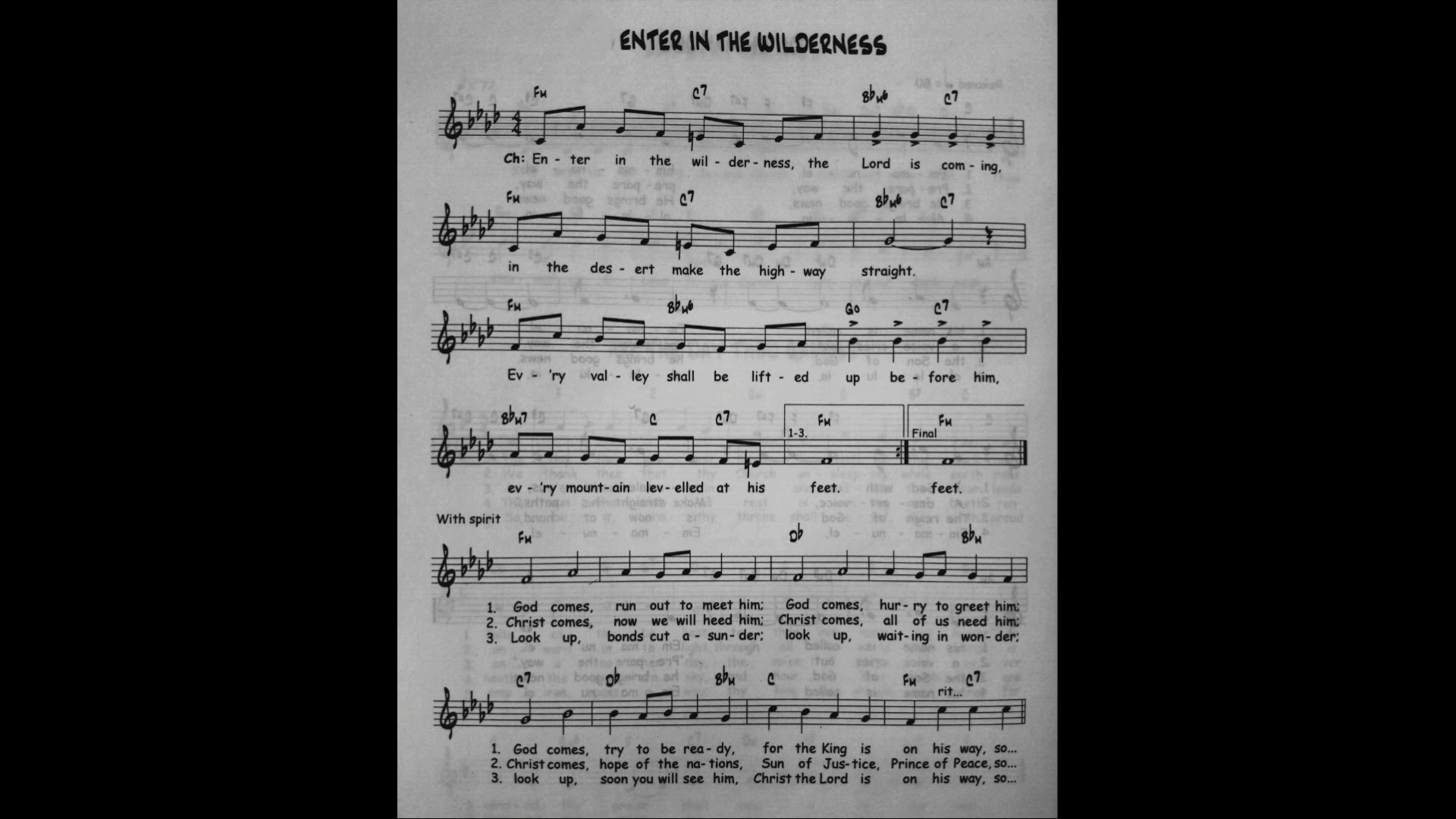 'Video thumbnail for Enter In The Wilderness - Catholic Mass Song Sheet Music'