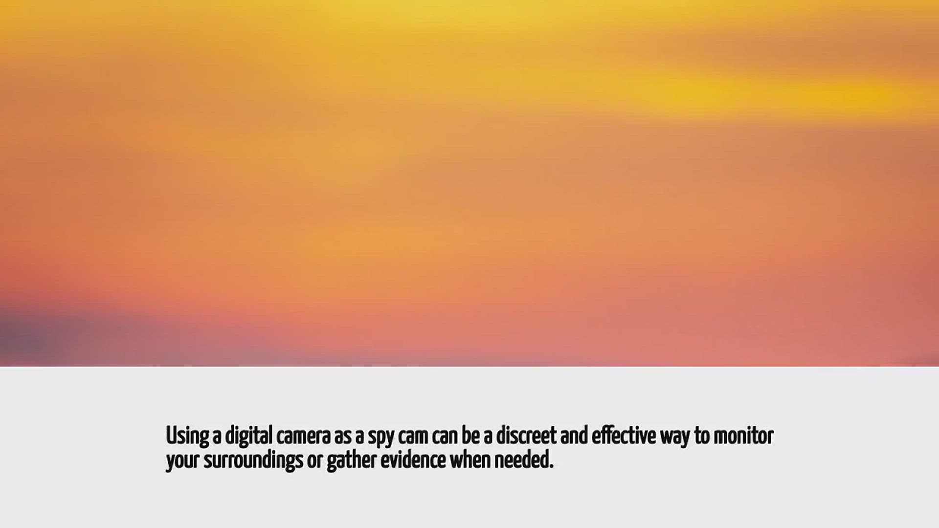 Video thumbnail for How To Use Digital Camera As Spy Cam