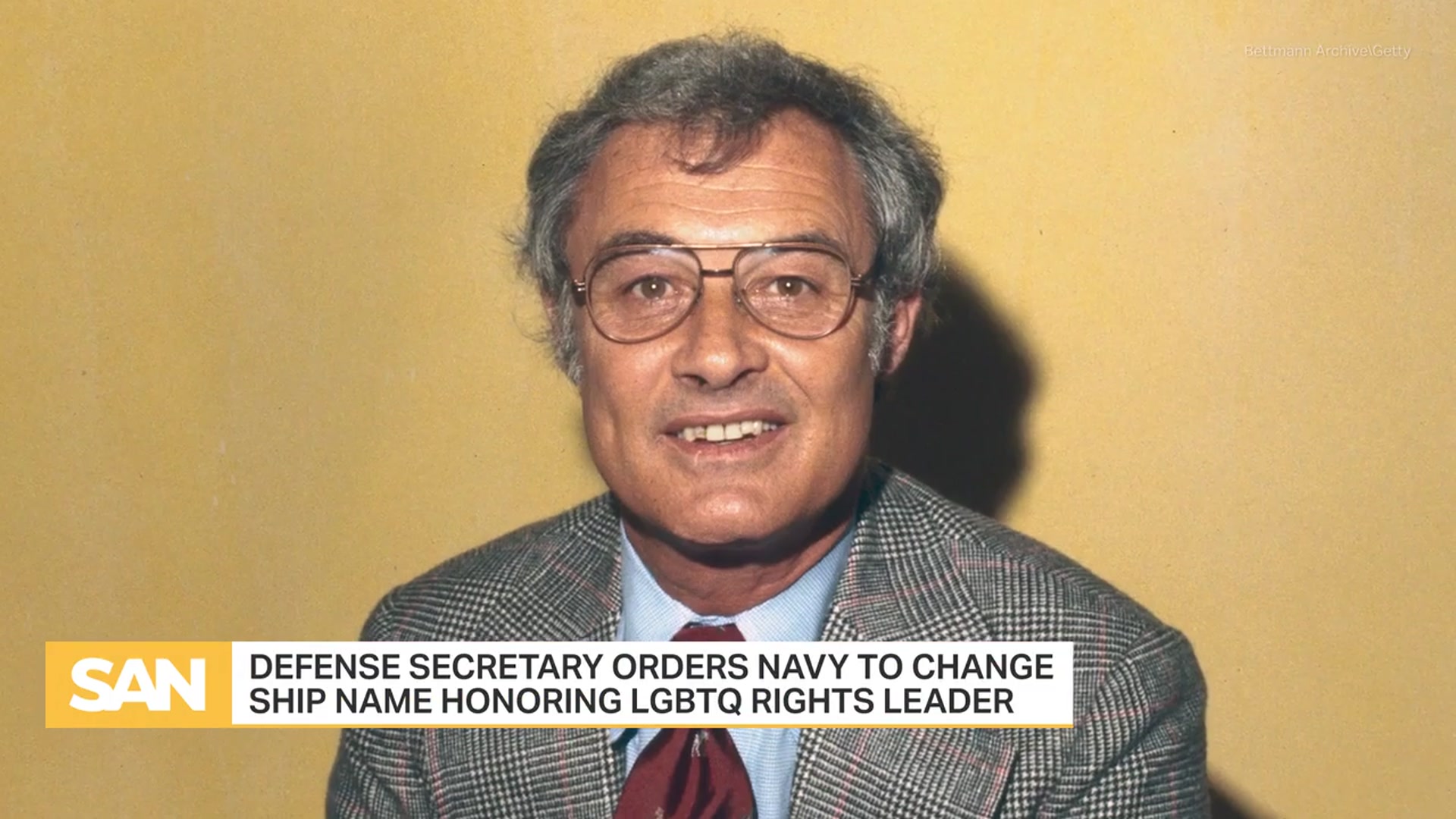 'Video thumbnail for Hegseth orders Navy to remove name of gay rights icon Harvey Milk from ship'