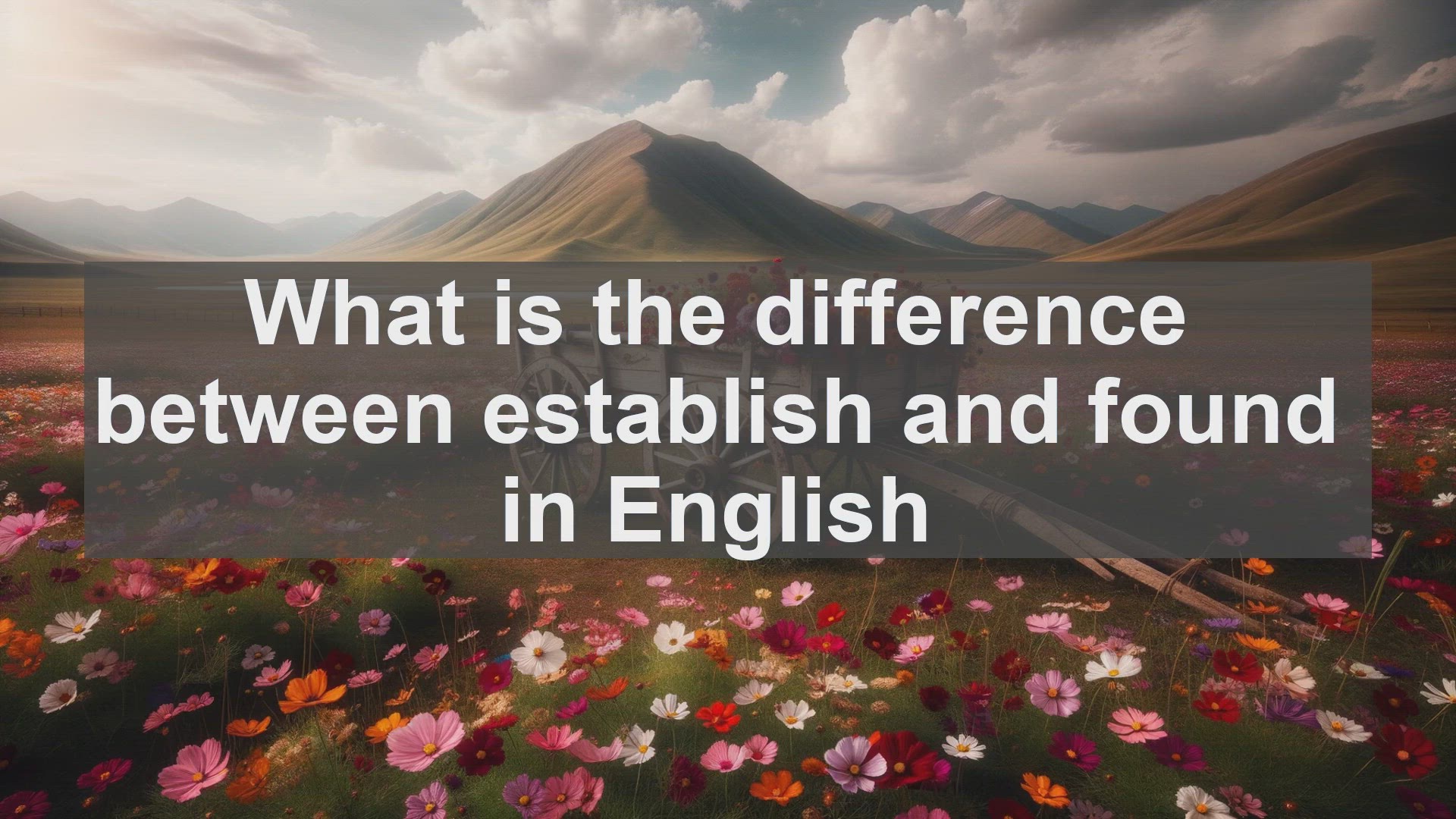 'Video thumbnail for What is the difference between establish and found in English?'