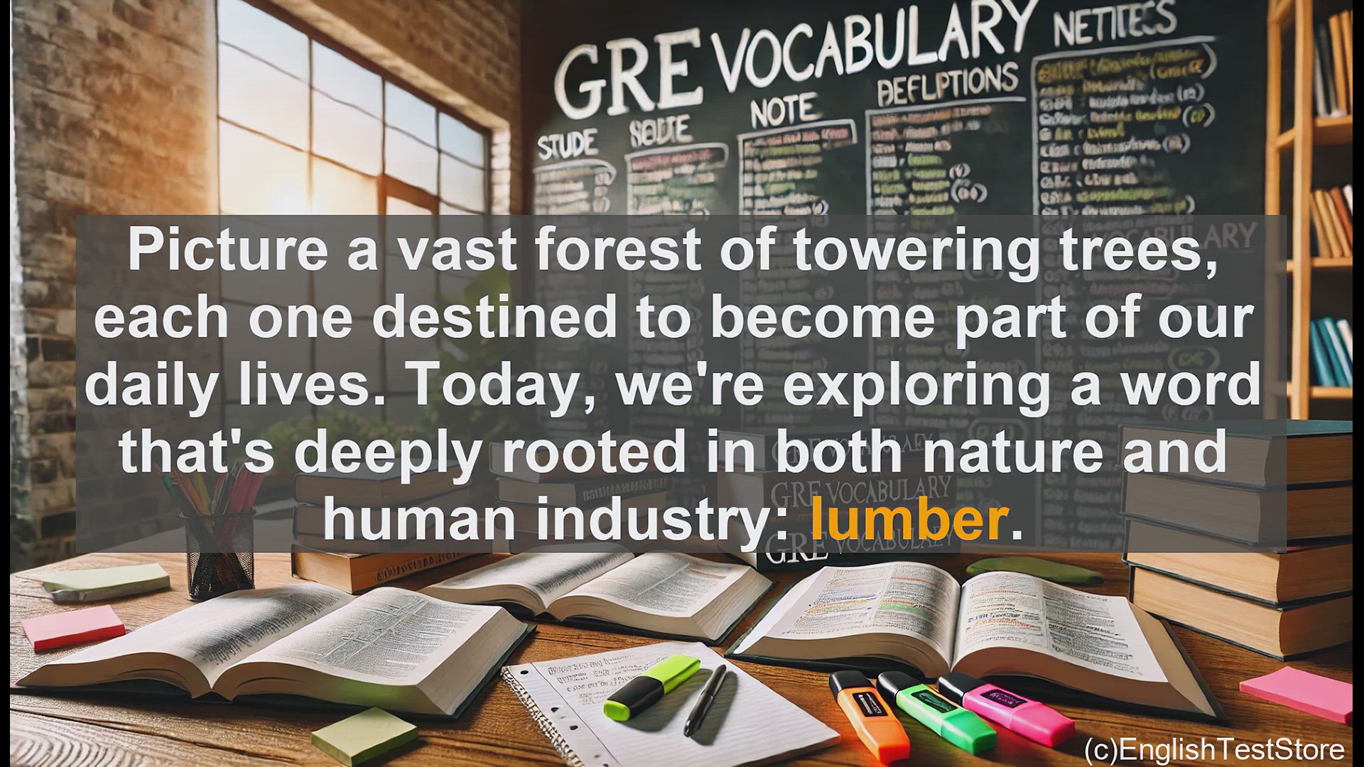 'Video thumbnail for GRE Vocabulary Lesson: The Versatile World of Lumber - From Nature to Industry'