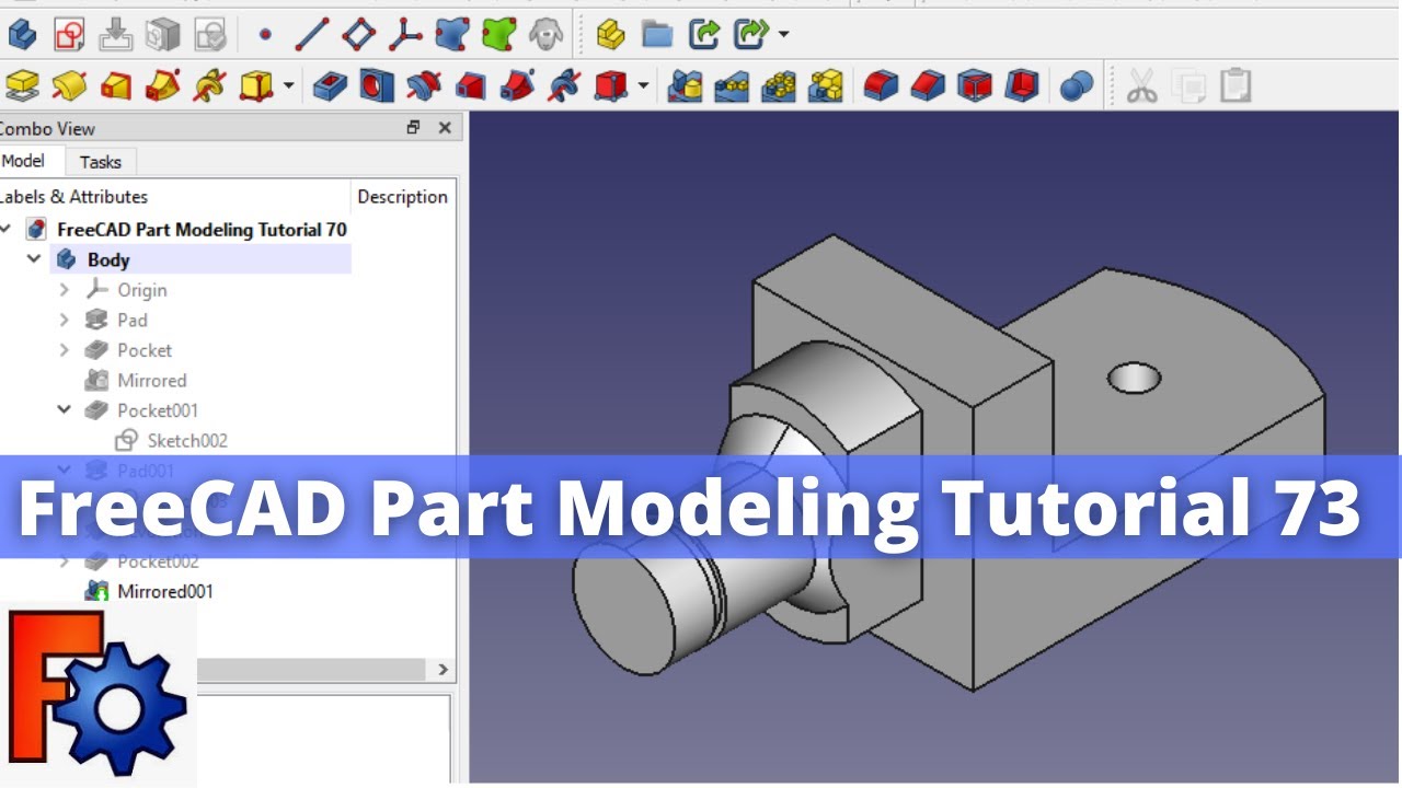 'Video thumbnail for FreeCAD Part Modeling Tutorial 73 | FreeCAD Tutorial | Mechnexus |'