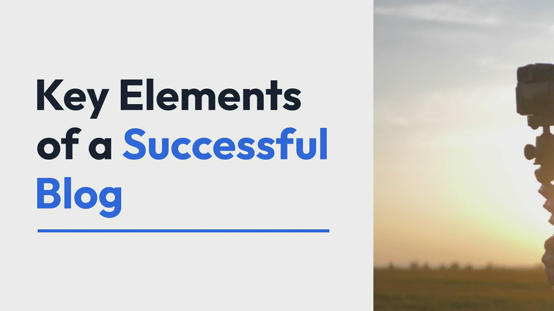 'Video thumbnail for Key Elements of a Successful Blog'