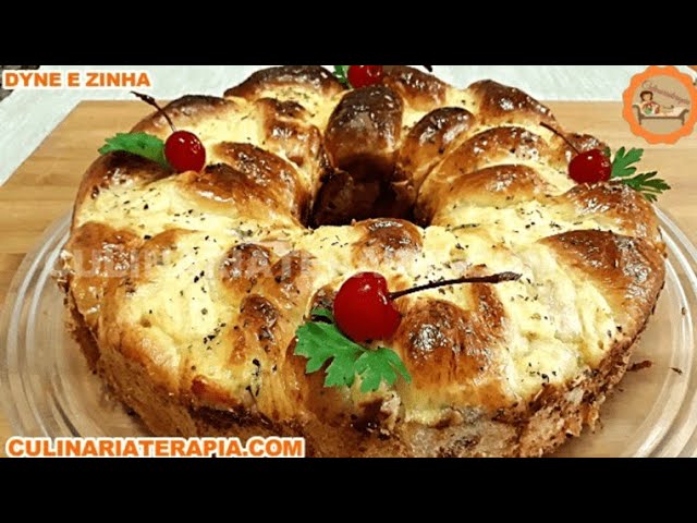 'Video thumbnail for ROSCA DE NATAL SALGADA COM RECHEIO SABOR PIZZA @Culinariaterapia'