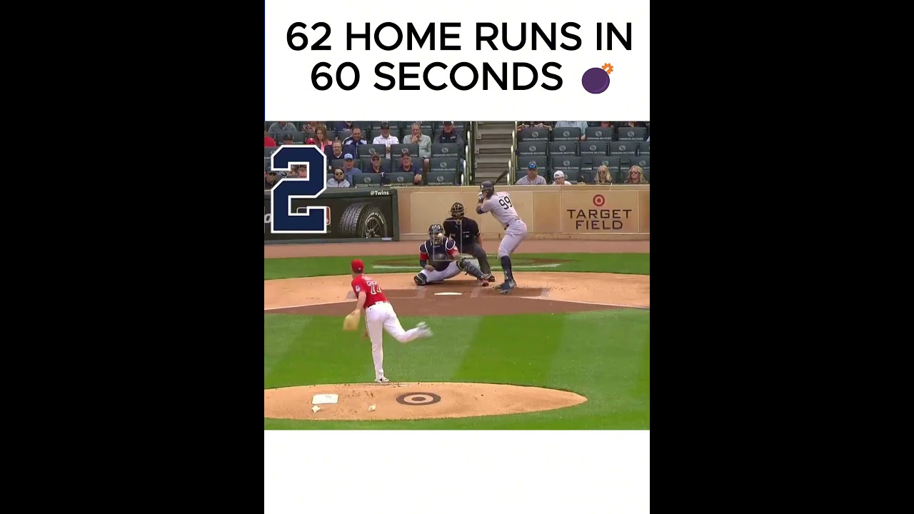 Video thumbnail for All 62 of Aaron Judge’s 2022 Bombs in 60 Seconds 💣