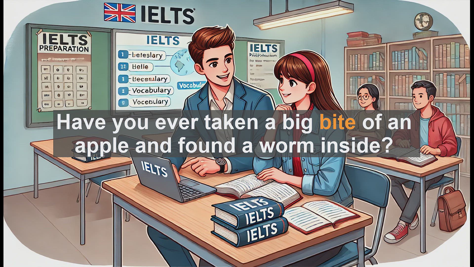 'Video thumbnail for 2500 Must Know IELTS 5.5 Vocabulary - Understanding the Word 'Bite': Meanings, Uses, and Examples'