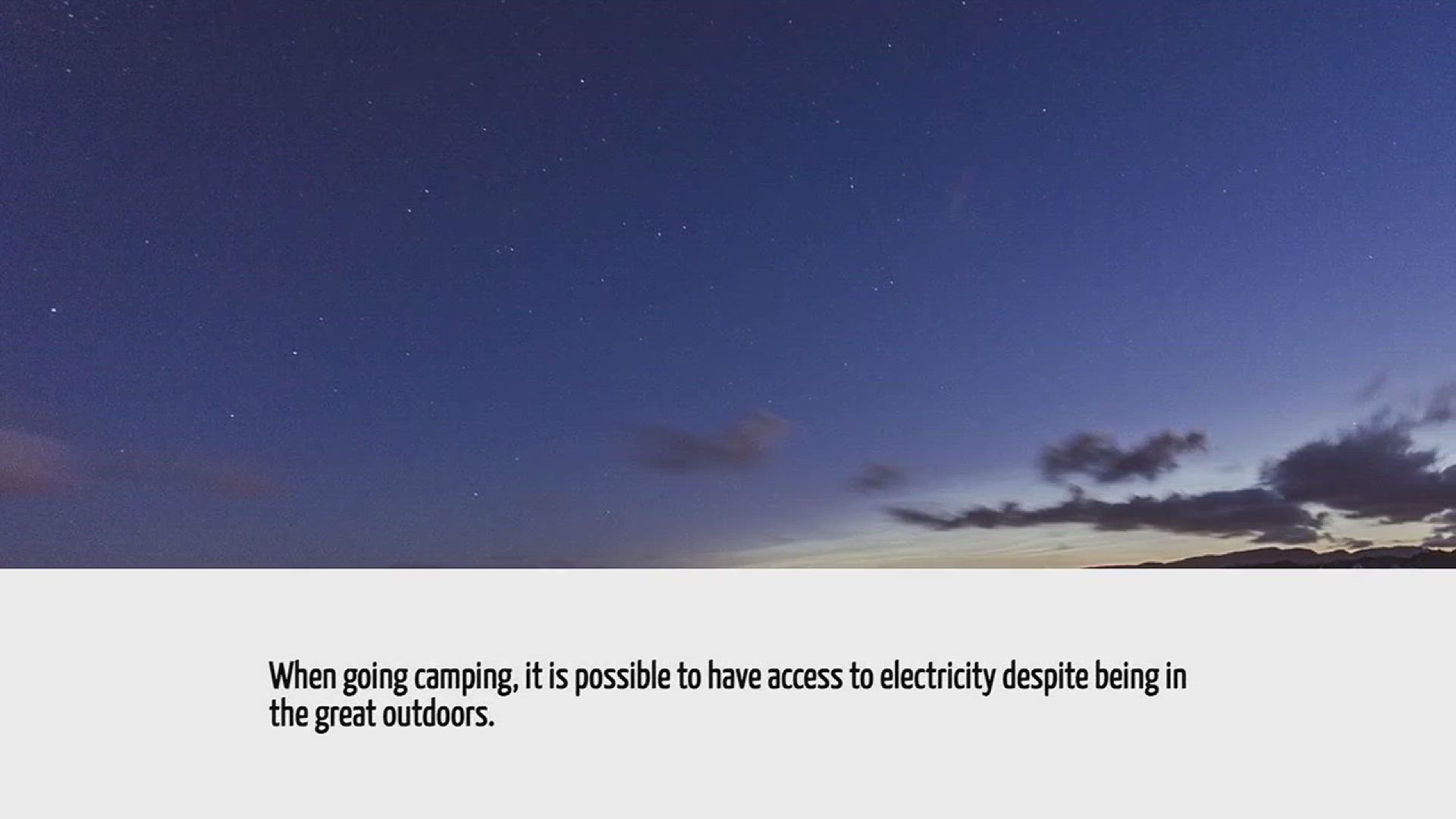 Video thumbnail for How To Have Electricity While Camping
