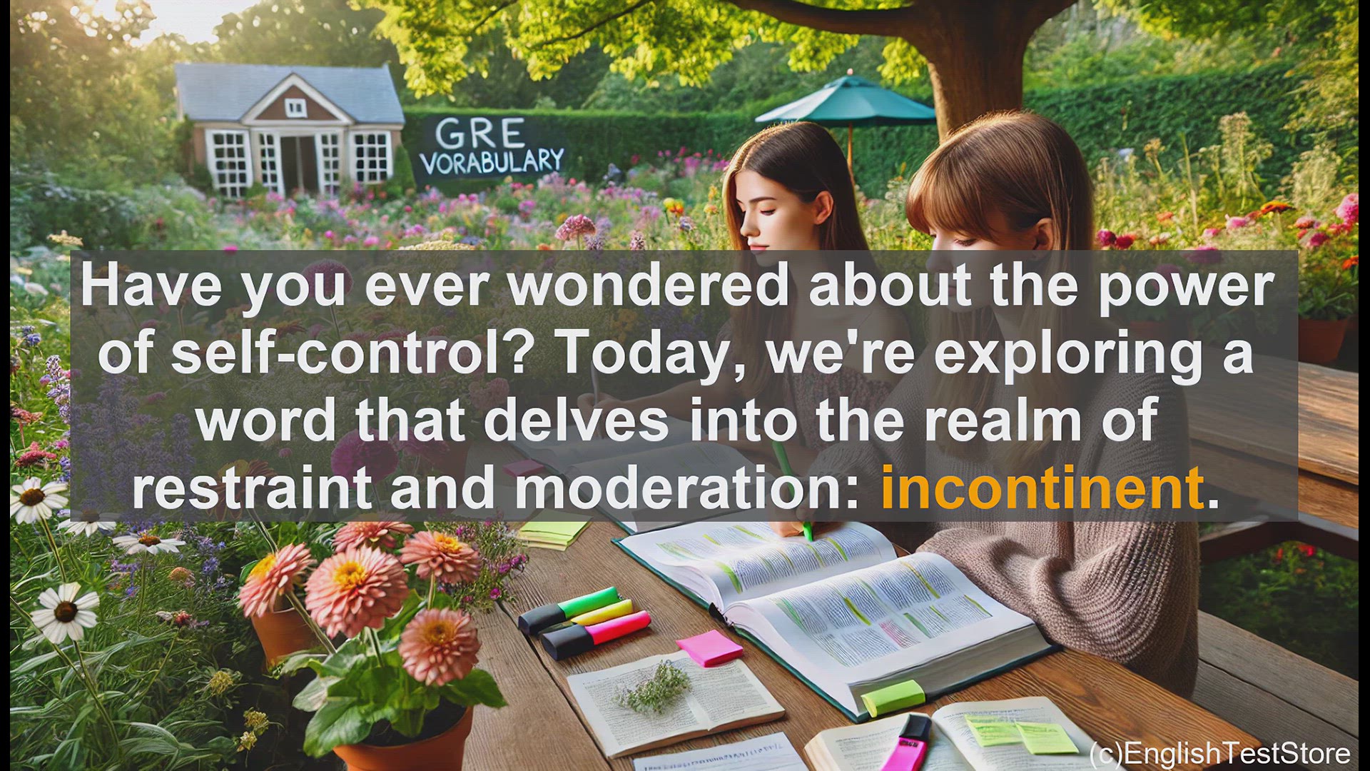 'Video thumbnail for GRE Vocabulary Lesson: Exploring the Power of Self-Control - Understanding the Word 'Incontinent''