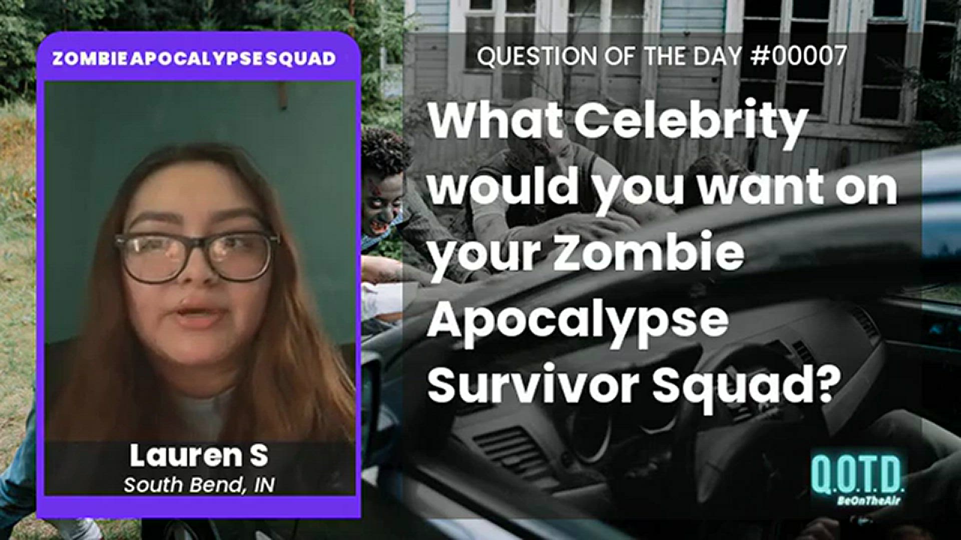 Video thumbnail for Lauren S wants The Rock to join her Zombie Survival Squad. Wise decision!