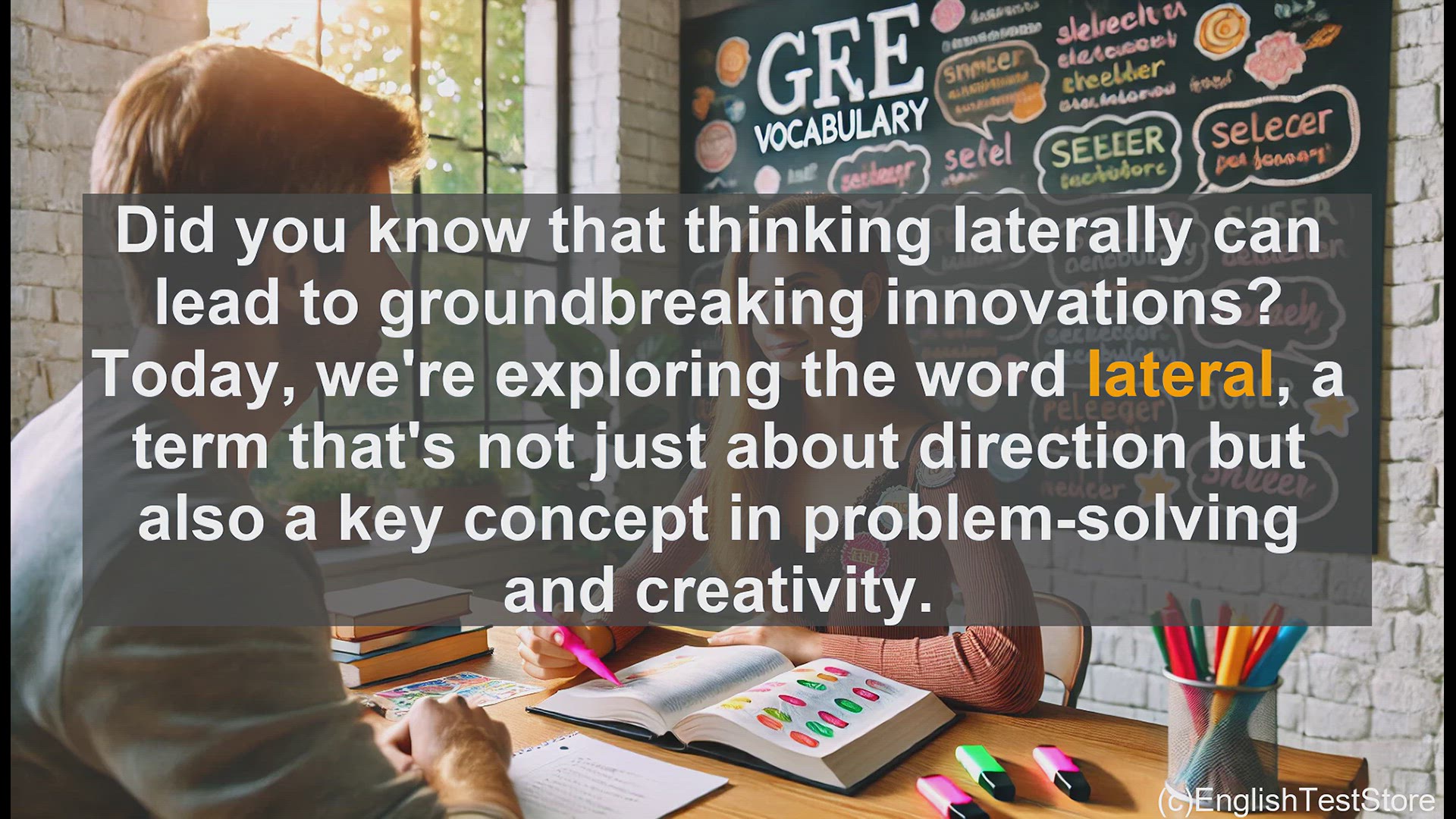 'Video thumbnail for GRE Vocabulary Lesson: Unlocking the Power of Lateral Thinking'