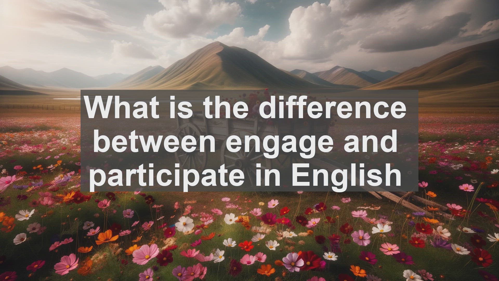 'Video thumbnail for What is the difference between engage and participate in English?'