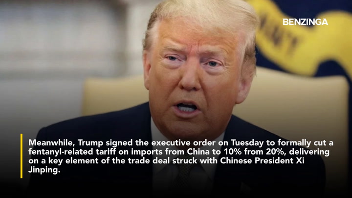 Video thumbnail for China Eases US Tariffs, Scraps Farm Levies As Trump Cuts Fentanyl Duties In Fresh Trade Truce