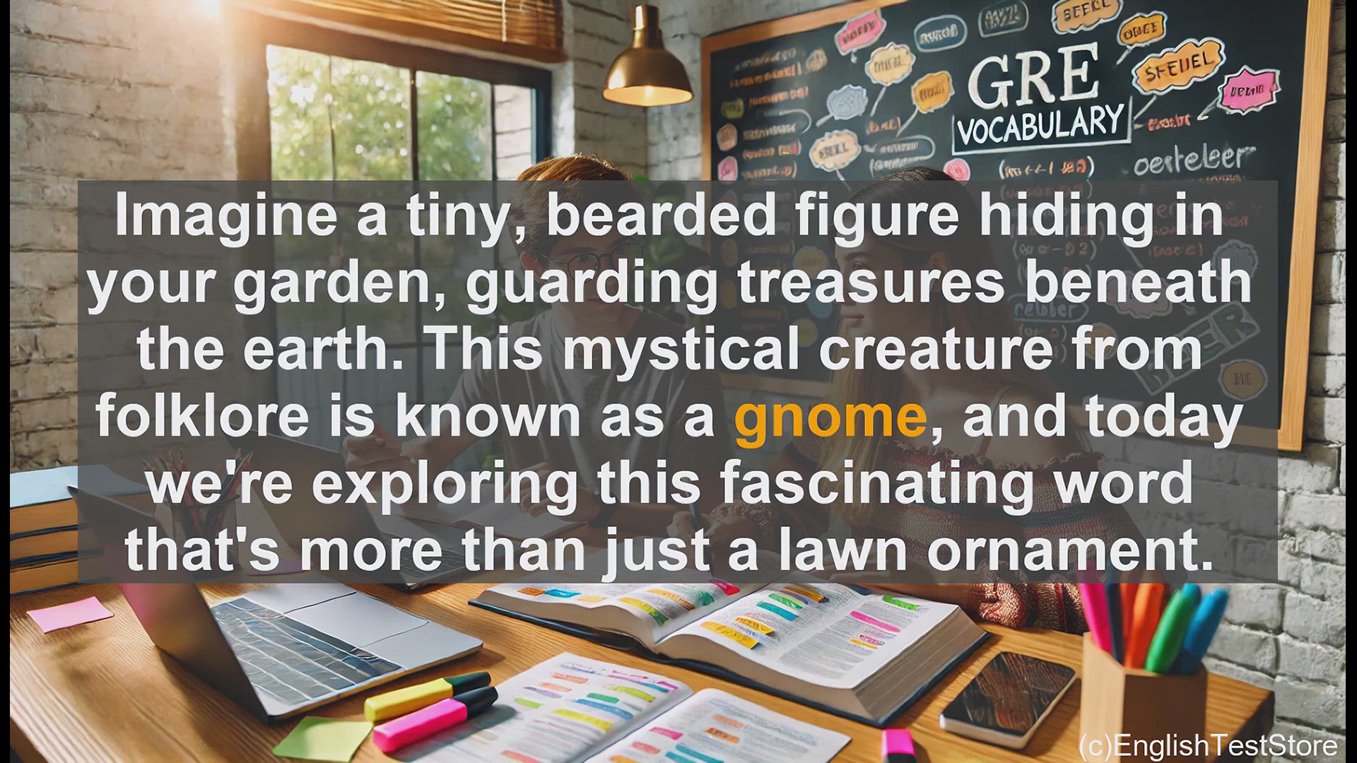 'Video thumbnail for GRE Vocabulary Lesson: Exploring the Mystical World of Gnomes'