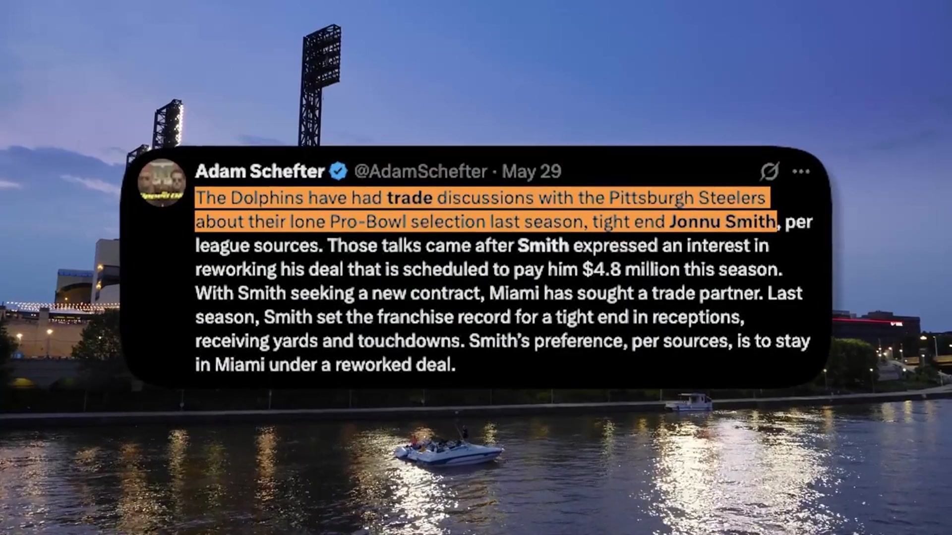 'Video thumbnail for The Steelers are DEFINITELY adding another weapon before the season starts'