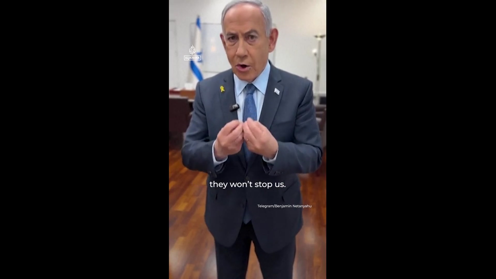 'Video thumbnail for Netanyahu says military will 'take control' of Gaza'