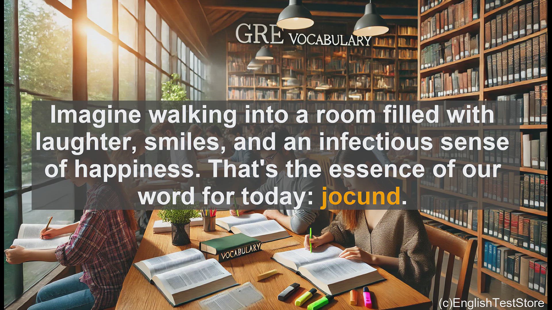 'Video thumbnail for GRE Vocabulary Lesson: Exploring the Joyful Word 'Jocund''