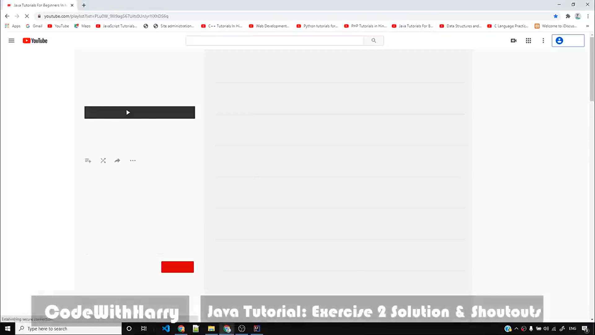 'Video thumbnail for Java Tutorial_ Exercise 2 - Solution and Shoutouts'