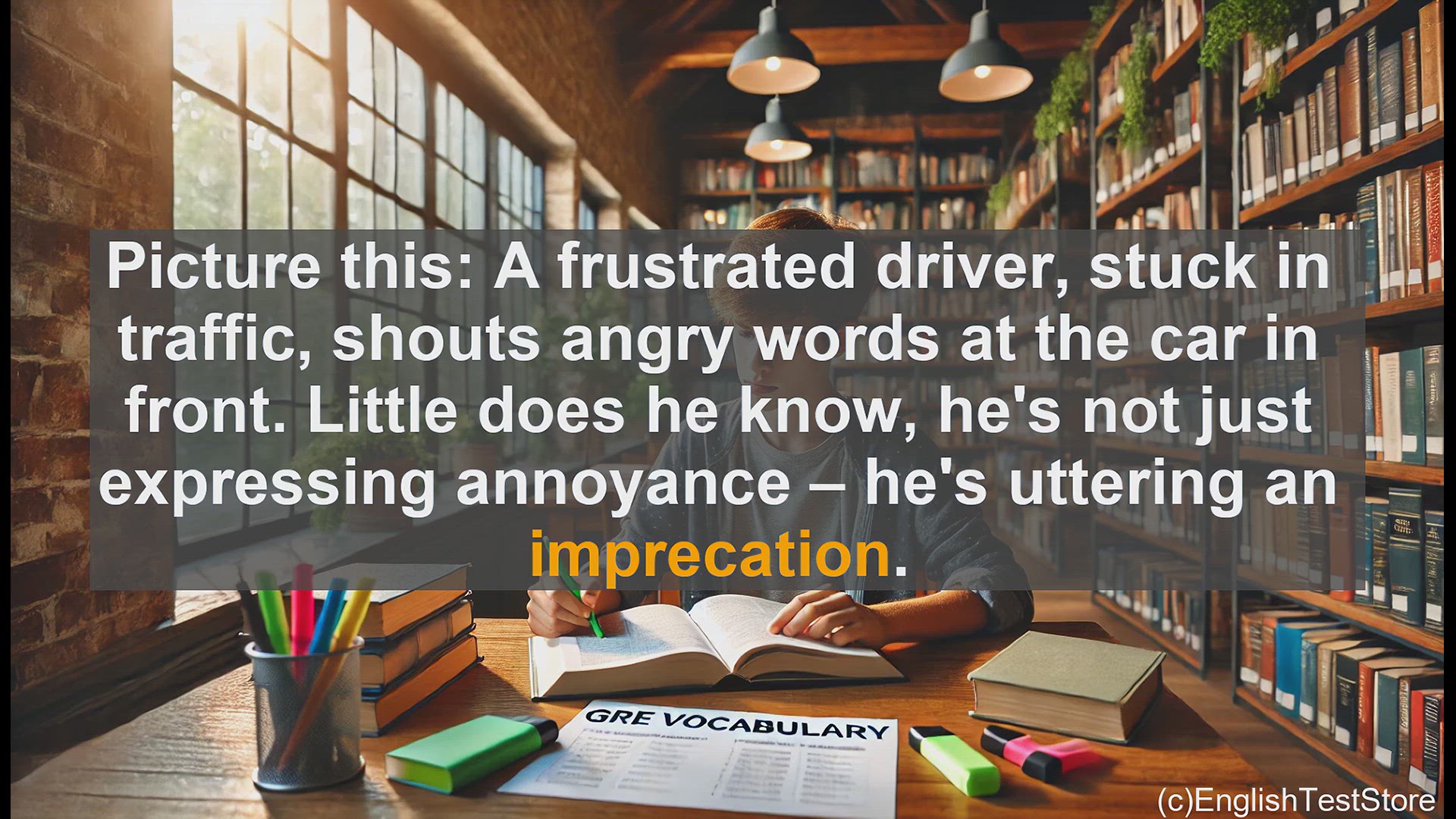 'Video thumbnail for GRE Vocabulary Lesson: Uncovering the Power of Imprecation - A Linguistic Exploration'