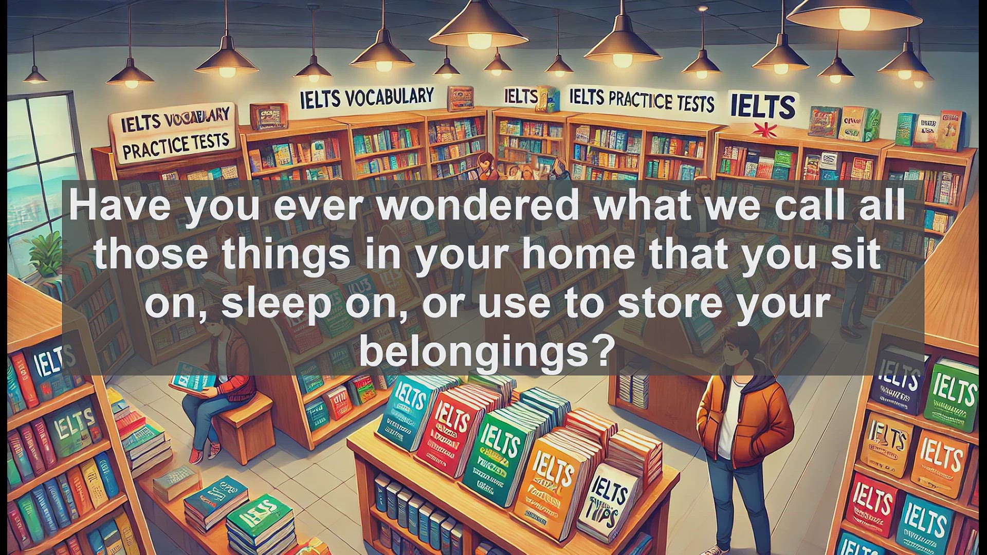 'Video thumbnail for 2500 Must Know IELTS 5.5 Vocabulary - Understanding 'Furniture': Essential IELTS Vocabulary'
