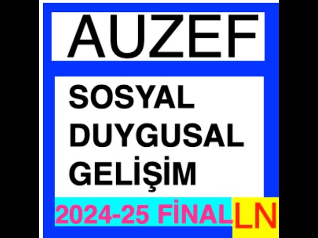 'Video thumbnail for Auzef Sosyal – Duygusal Gelişim 2024-2025 Final Soruları'