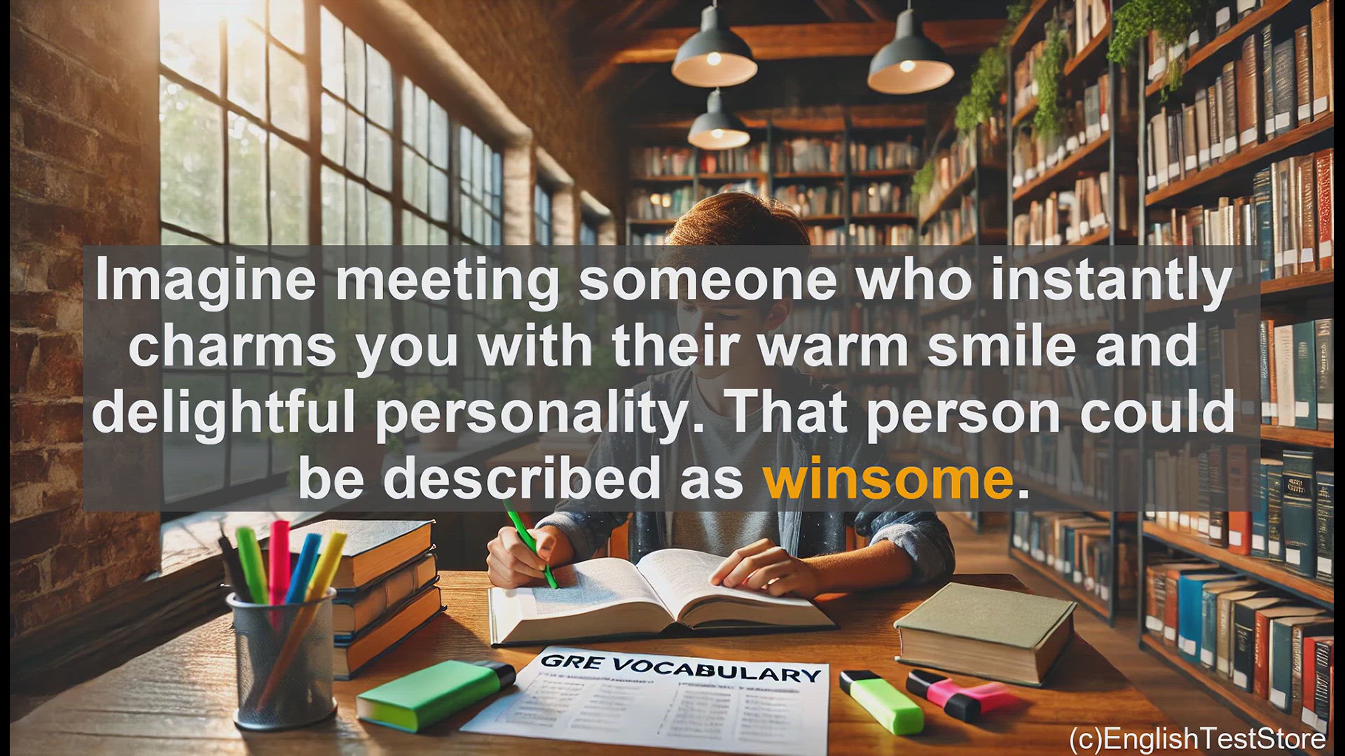 'Video thumbnail for GRE Vocabulary Lesson: Winsome - A Charming Addition to Your GRE Vocabulary'