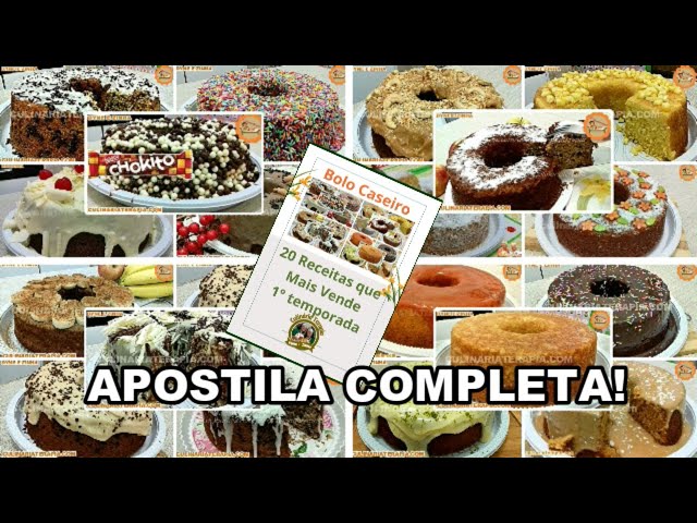 'Video thumbnail for Aprenda Como Fazer 20 Bolos Caseiros Mais Vendidos 1° Temp COM A APOSTILA COMPLETA EM PDF DIGITAL!'