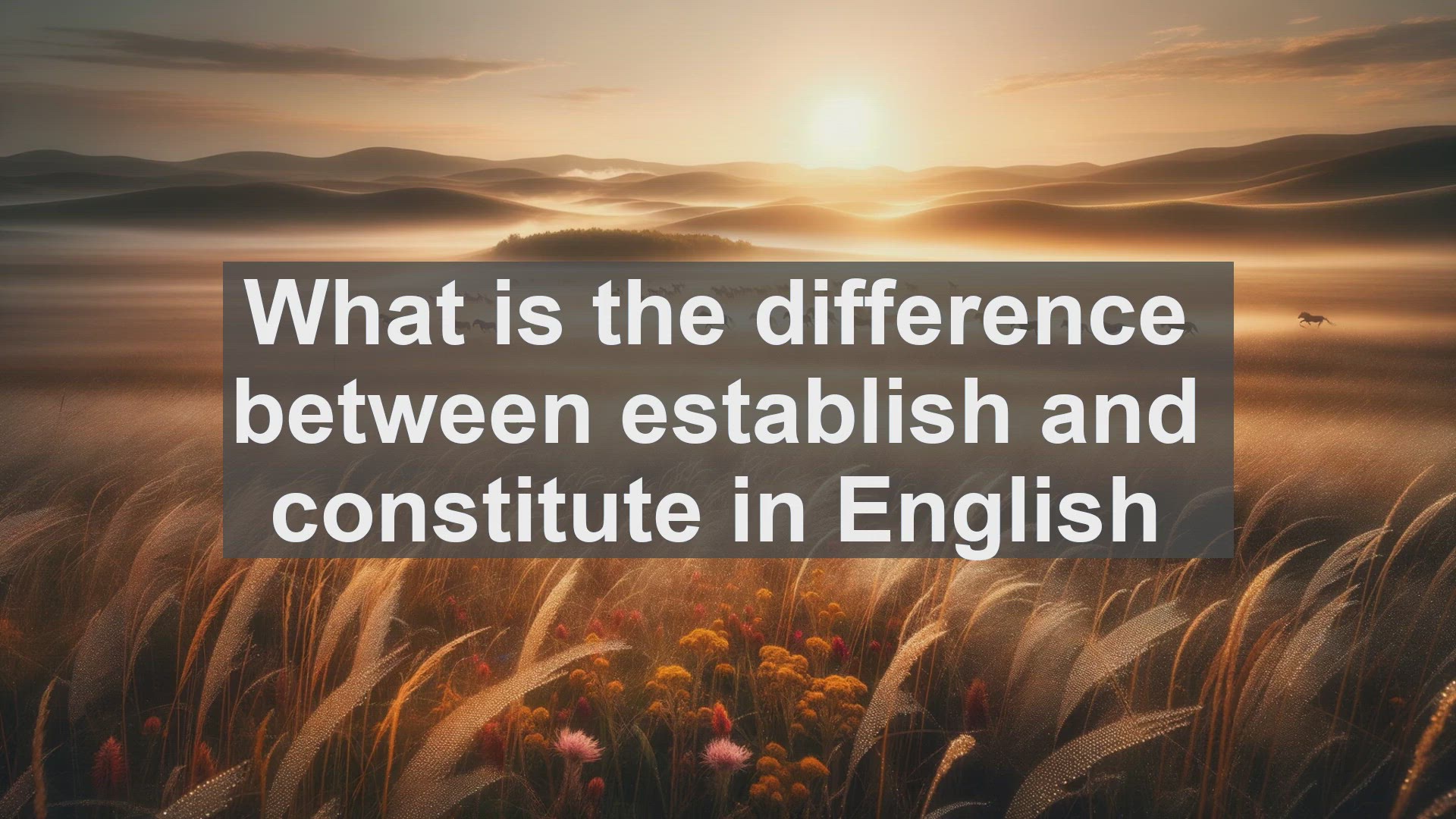 'Video thumbnail for What is the difference between establish and constitute in English?'